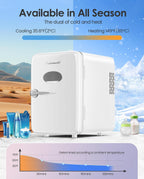 CUTIEWORLD Skincare Fridge - 4L Makeup Fridge for Refrigerating Makeup, Skincare and Food, Mini Fridge for Bedroom, Office and Car, Cooler and Warmer, Beverage Cooler, Leather Pink