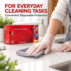 1ABOVE 100 Clear Vinyl Disposable Gloves Small, Powder-Free Latex-Free Ambidextrous Gloves for Food Handling Except Fatty Foods, Cleaning, Hairdressing, Beauty & Everyday Tasks