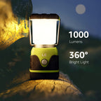 LE Camping Lantern Battery Powered, 1000lm Camping Light, Warm & Cool Lamp