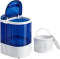 SUPER DEAL Portable Washing Machine, Single Tub Small Laundry Washer 5.7 lbs Washing Capacity for Apartments, Dorms,Traveling, RV, Semi-automatic Laundry 110V, Blue
