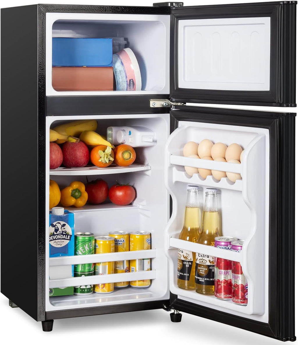 3.2 Cu.Ft Mini Fridge with Freezer, 7-Level Cooling Small Refrigerator