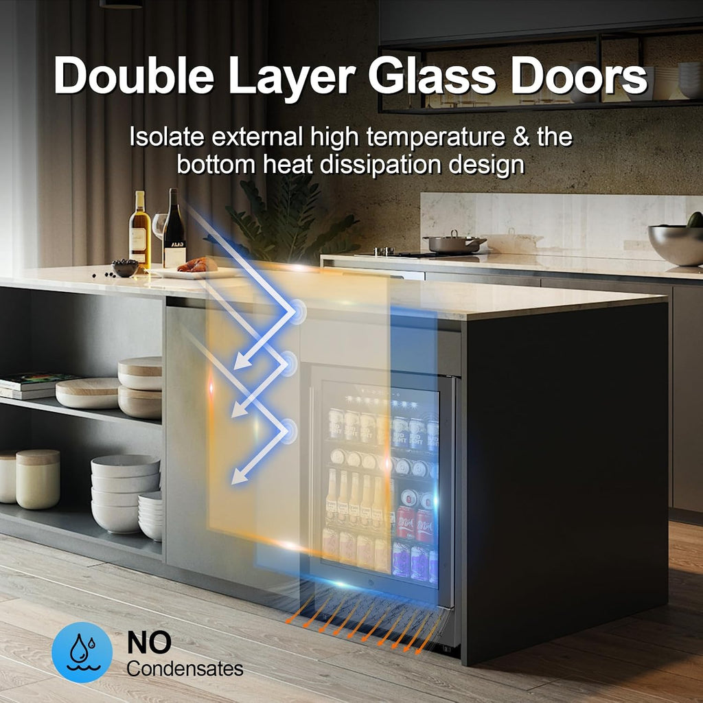 Mini Beverage Refrigerator Cooler -Small Beverage Fridge 1.4cu.ft