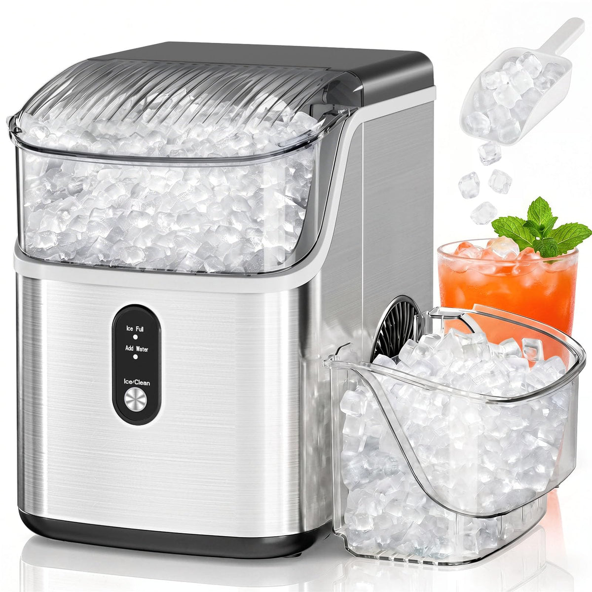 Antarctic Star Nugget Ice Maker Countertop with Soft Chewable Ice
