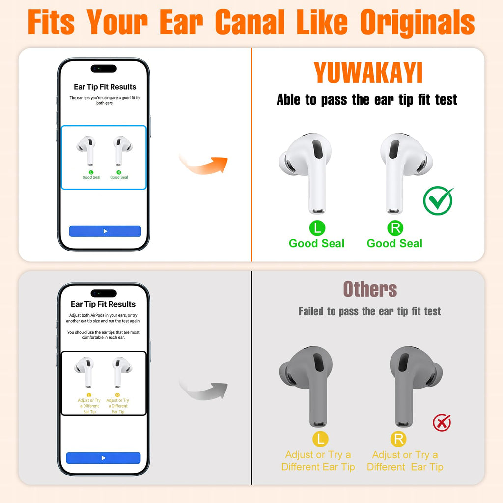 3 Pairs Replacement Ear Tips for AirPods Pro 2nd & 1st(Small, Black)