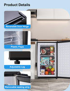 BODACIOUS 3.2 Cu.Ft Mini Freezer - Compact Upright Small Freezer - Silver
