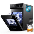 EUHOMY 2.4" Clear Ice Ball Maker Countertop, 2Pcs in 60Mins, 48Pcs/Day, Timer, Self-Cleaning Round Ice Cube Maker with Crystal Clear Ice, Sphere Ice Maker Machine for Whiskey & Bourbon