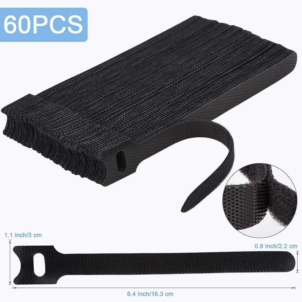 Nettbe 60 PCS 6 Inch Adjustable Cable Ties, Reusable Cord Management Straps
