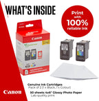 Canon PG-540 + CL-541 FINE Genuine Ink Cartridges + Photo Paper