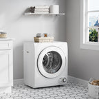 ROVSUN 110V Portable Clothes Dryer, High End Laundry Front Load Tumble Dryer Machine with Stainless Steel Tub & Simple Control Knob for Apartment, Dorm-850W, White