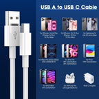 USB C Charger Cable, USB to USB C Cable USB A to C Cable 1M+2M 2Pack