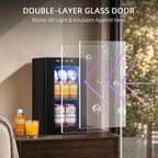 Antarctic Star Beverage Refrigerator Cooler 68 Can, Mini Fridge with Glass Door for Beer Drinks Wine,Freestanding Small Fridge with Electronic Temperature Control for Home and Bar,1.7 cu.ft