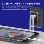Multi Plug Wall Outlet Surge Protector with 6-Outlet & 4 USB Ports(2USB-C)
