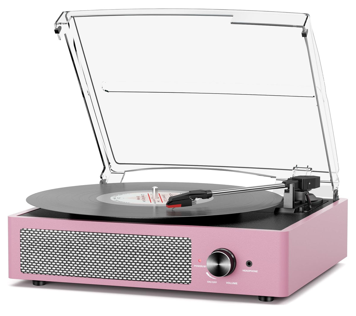 Vinyl Record Player Turntable with Built-in Bluetooth Receiver & 2 Stereo Speakers, 3 Speed 3 Size Portable Retro Record Player for Entertainment and Home Decoration