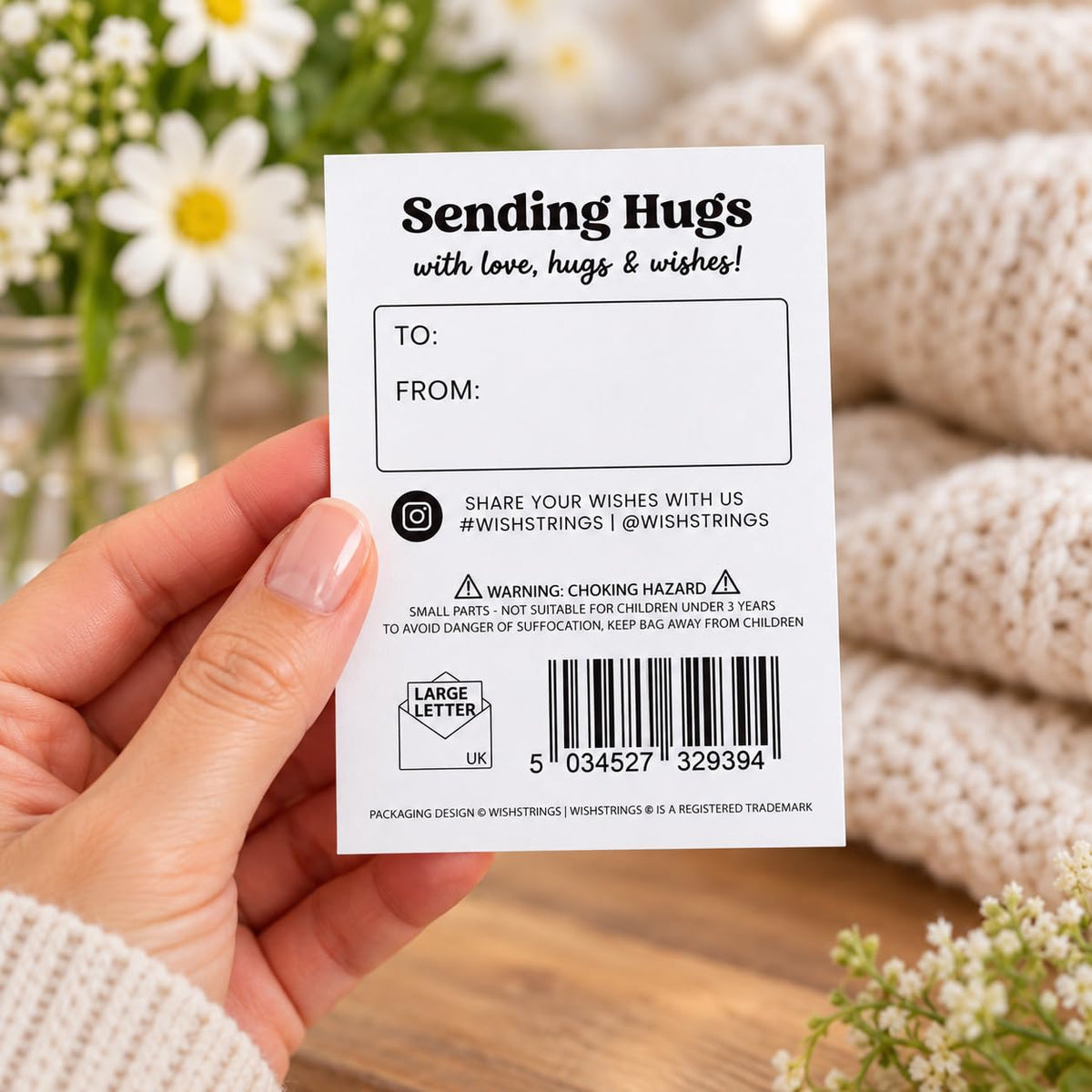 WishStrings Pocket Hug, Little Hug Gifts, Thinking of You Card