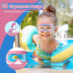 COOLOO Kids Swimming Goggles for Age 4-14, 2 Pack Wide Vision Kids Goggles