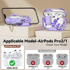 for AirPods Pro 2nd/1st Case (2023-2019)-Purple Bell Flower