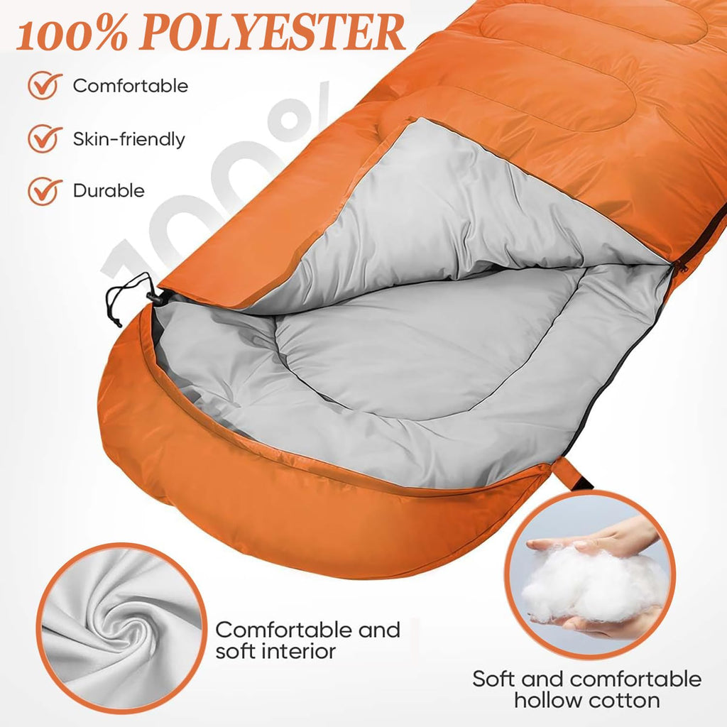 Sleeping Bag for Camping,Sleeping Bags for Adults Backpacking Waterproof,3 Seasons Adult Blanket,Small Packed Ultralight Carry Bag, Soft,Thick and Warm,for Outdoor Camping,Travel,Hiking