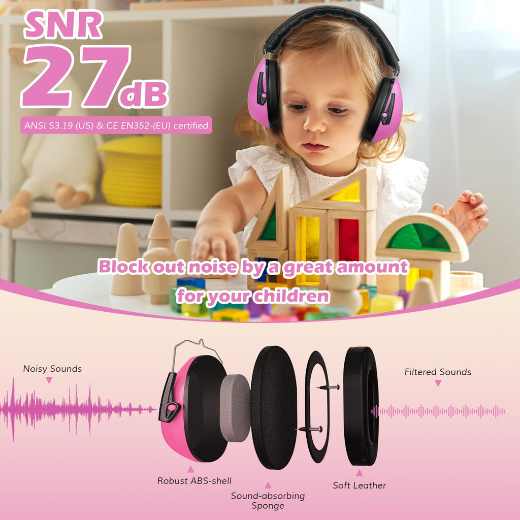 ProCase Ear Defenders for Children/Toddlers 3-16 Years SNR 27dB -Purple