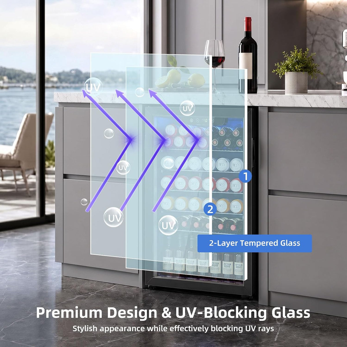 Antarctic Star Beverage Refrigerator Cooler 68 Can, Mini Fridge with Glass Door for Beer Drinks Wine,Freestanding Small Fridge with Electronic Temperature Control for Home and Bar,1.7 cu.ft