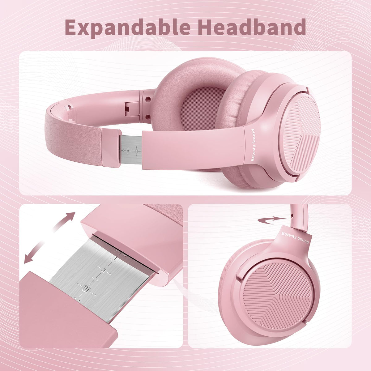 Botesty Sound Headphones Wired with Mic for School, 3.5mm Plug in, Purple