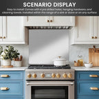 12"x29.5" Stainless Steel Backsplash - Ultra Flat & Easy to Clean, Protect Wall from Splash & Stain - Kitchen Stove Backsplash Panel for Oven & Range Hood with Pre-Drilled Holes