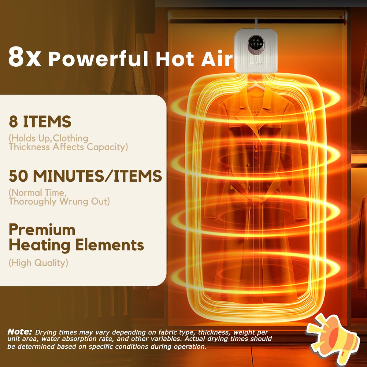 Portable Clothes Dryer, Clothes Dryer Hold 12 Items Up, With Time Setting、Remote Control, Portable Dryers For Laundry, Apartments, RV, Travel, Low noise、Energy Saving (Grey)
