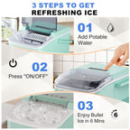NEWBULIG Countertop Ice Maker Machine with Handle, Portable Ice Maker