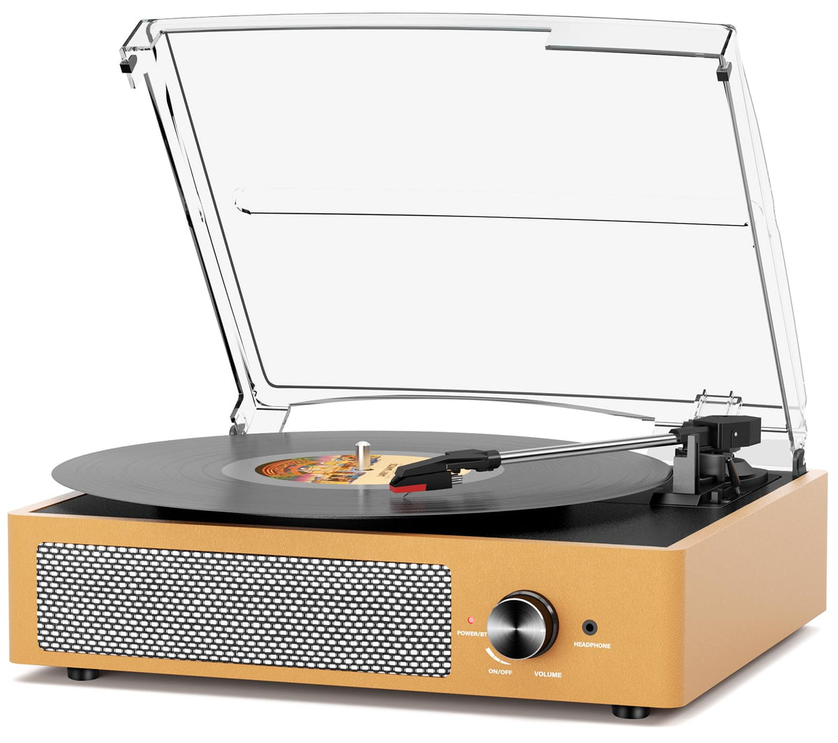 Vinyl Record Player Turntable with Built-in Bluetooth Receiver & 2 Stereo Speakers, 3 Speed 3 Size Portable Retro Record Player for Entertainment and Home Decoration