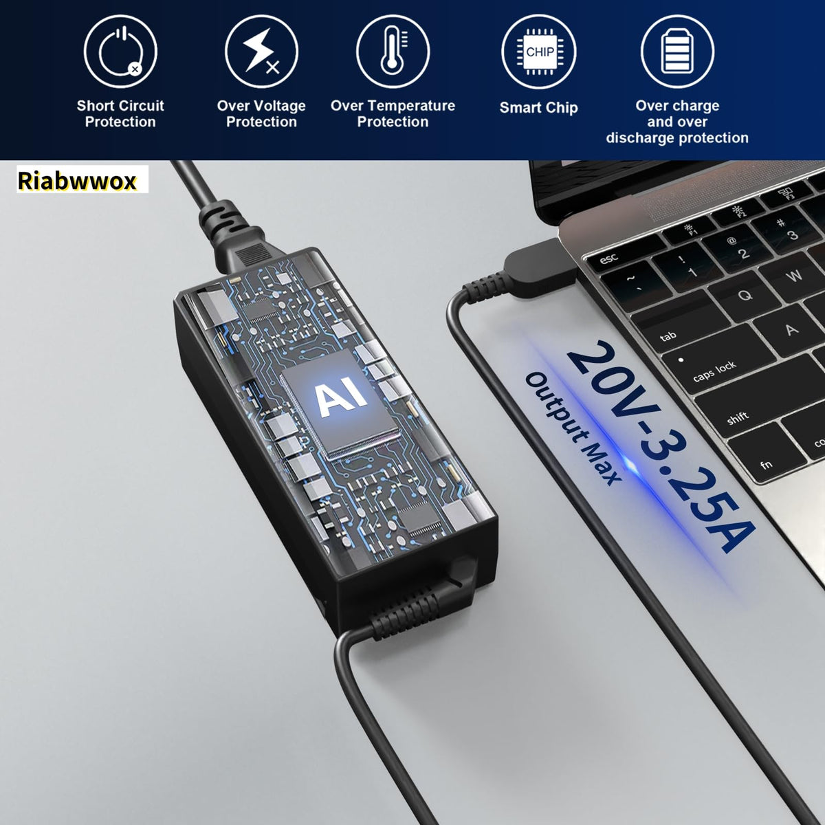 Universal 65W USB C Laptop Charger Compatible with Lenovo Thinkpad