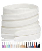 Stepace 2 Pairs Cotton Flat Shoe Laces 8mm Wide Shoelaces for Sneaker