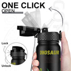 GOPPUS 600ml/20oz Stainless Water Bottle with Straw Double Wall Insulated Bottles with Strap One Hand Open Vacuum Thermal Flask with Flip Top Lid Leakproof Keep Cold Drinks BPA Free