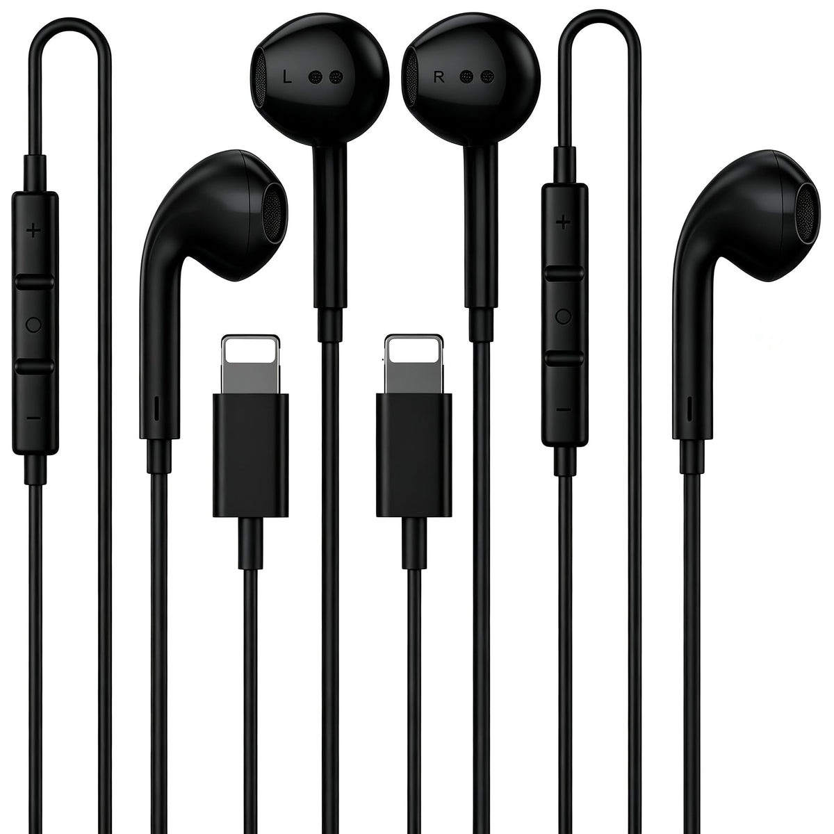 2 Pack [Apple MFi Certified] Wired Headphones for iPhone 14 13 12 Pro Max