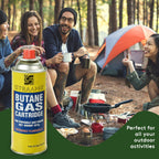 Straame Camping Gas Cartridges 227g, Portable Push-Fit Canisters, Pack of 8