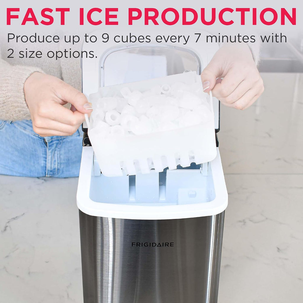 Frigidaire, 26 lb per day, Countertop Bullet Ice Maker, Stainless Steel