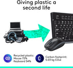 Logitech MK120 Wired Keyboard and Mouse Combo for Windows, Optical Wired Mouse, Full-Size Keyboard, USB Plug-and-Play, Compatible with PC, Laptop, QWERTY UK English Layout - Black