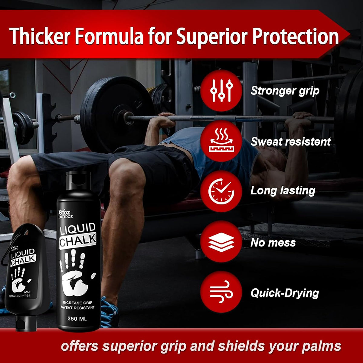 Liquid Chalk 60mL & 350mL for Weightlifting, Climbing & Gymnastics