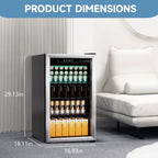 DOGHLY 0.95 Cu.Ft Mini Fridge Mirror Door for Beverages & Skincare, 24 Cans