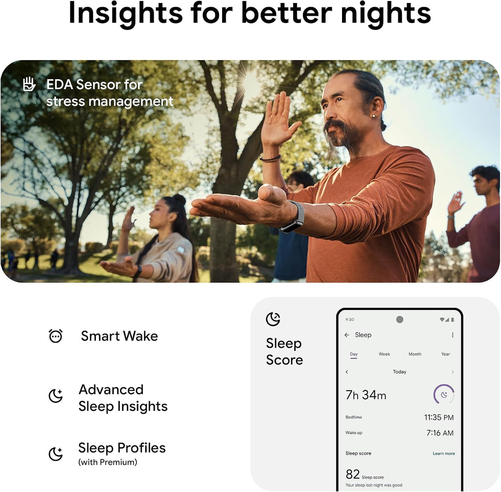 Fitbit Google Charge 6 Activity Tracker with 3 Months Google Health Membership Included, 7 Days Battery Life and Google Wallet and Maps, Obsidian/Black Aluminum