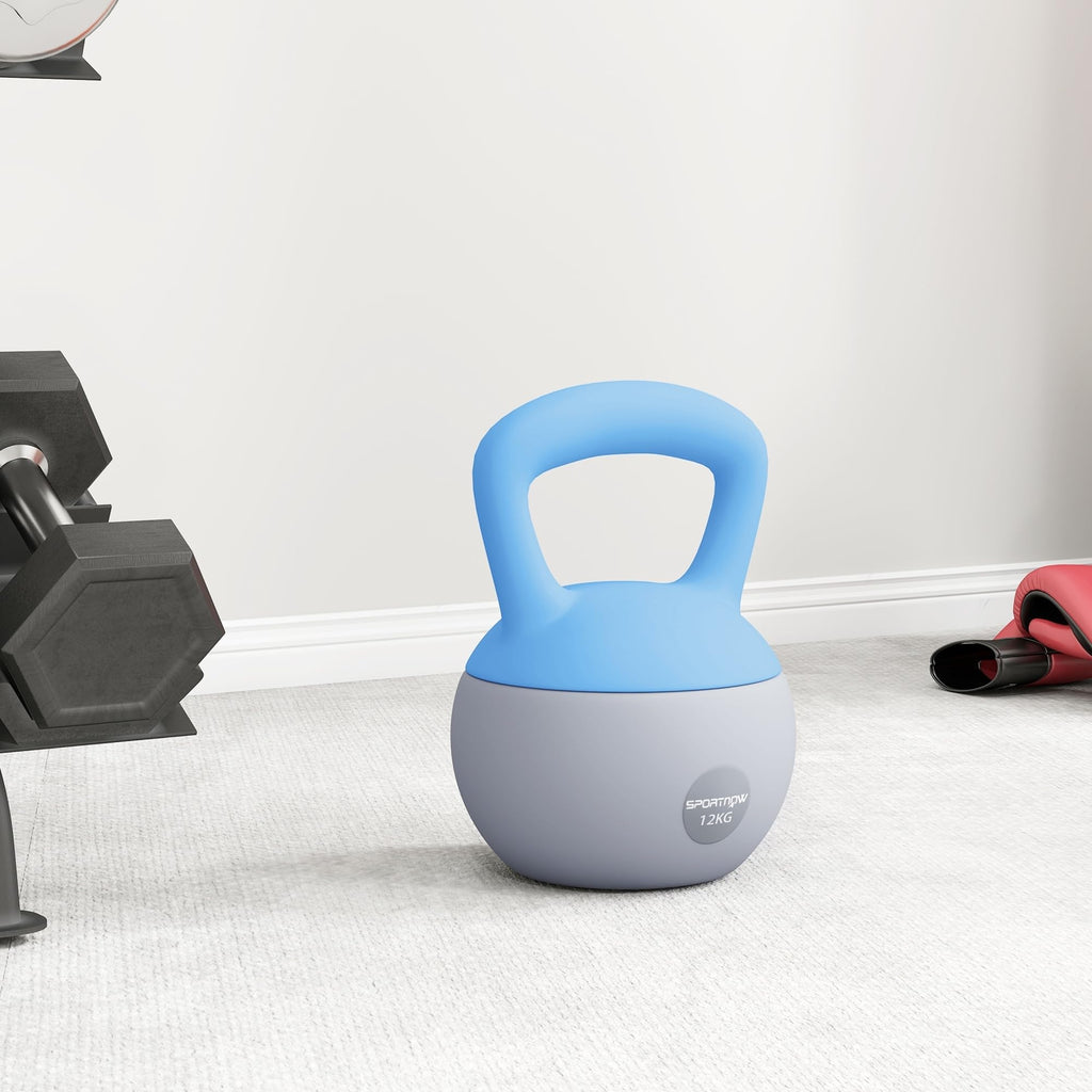 SPORTNOW 4/6/8/10/12kg Soft Kettlebell with Non Slip Handle Grey
