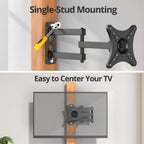 IWORBOARD 24 32 40 42 inch Fixed TV Monitor Wall Mount for 14-42 inch LED LCD Screen,Low Profile Small RV TV Mount, Easy Slim Flat Wall Bracket, Max VESA 200x200mm, 66lbs, Single Stud