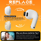 Inesore 4 Pairs Replacement Ear Tips for AirPods Pro 2nd/1st (White)
