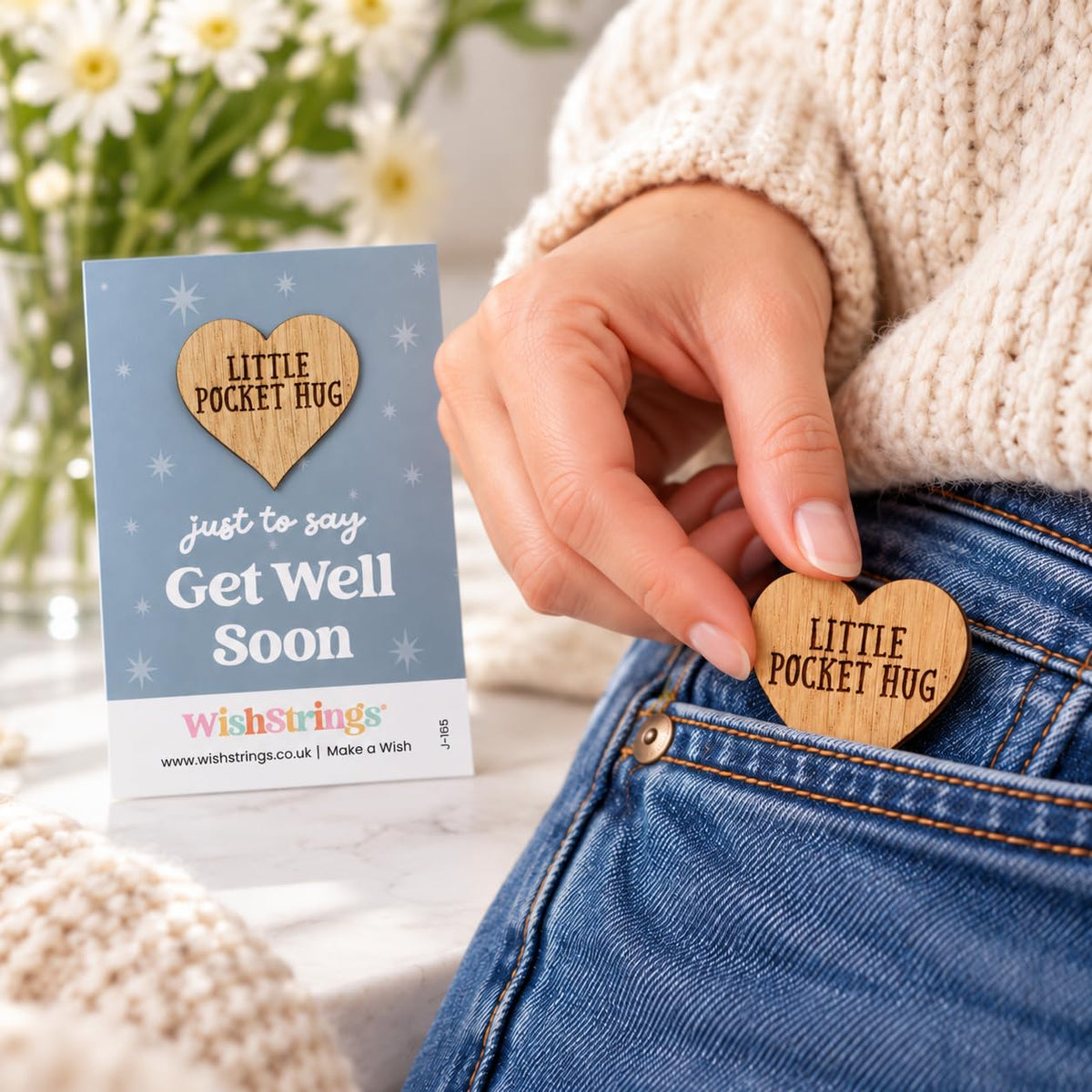 WishStrings Pocket Hug, Little Hug Gifts, Thinking of You Card