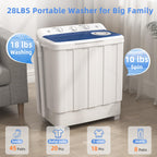 VCJ Portable Washing Machine, Twin Tub Washing Machine Laundry Compact Washer spinner Combo with 40lbs capacity, 24Lbs Washer and 16Lbs Spinner dryer for Apartments RVs and Dorms