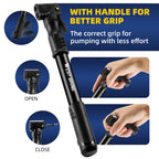 Bicycle Pump Mini Bike Pump Aluminum Alloy Cycle Pump for Presta & Schrader Valve, Portable Lightweight Bike Tyre Pump Fast Tyre Inflation Mini Air Pump For Mountain Road Bike Ball Pump