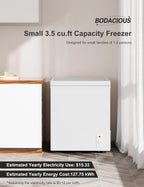 7.0 Cu Ft Chest Freezer - Energy Saving Quiet Top Open Door Mini Freezer Adjustable 6 Thermostat - Compact Small Deep Freezer w/Removable Basket and Defrost Water Drain for Home/Apartment/Garage