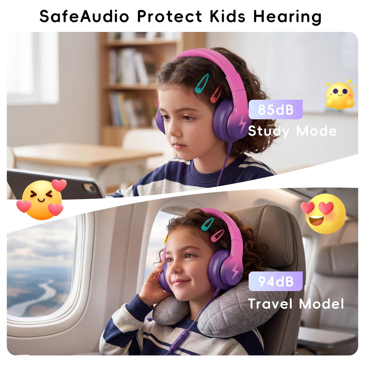 Candy Bila Wired Kids Headphones for School, Over-Ear for Boys Girls