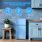 DEMULLER 45L Personal Double‑Door Mini Fridge With Freezer, Blue