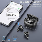 Wireless Earbuds, Bluetooth 5.4 Ear Buds, LED Power Display, 6D Bass Stereo