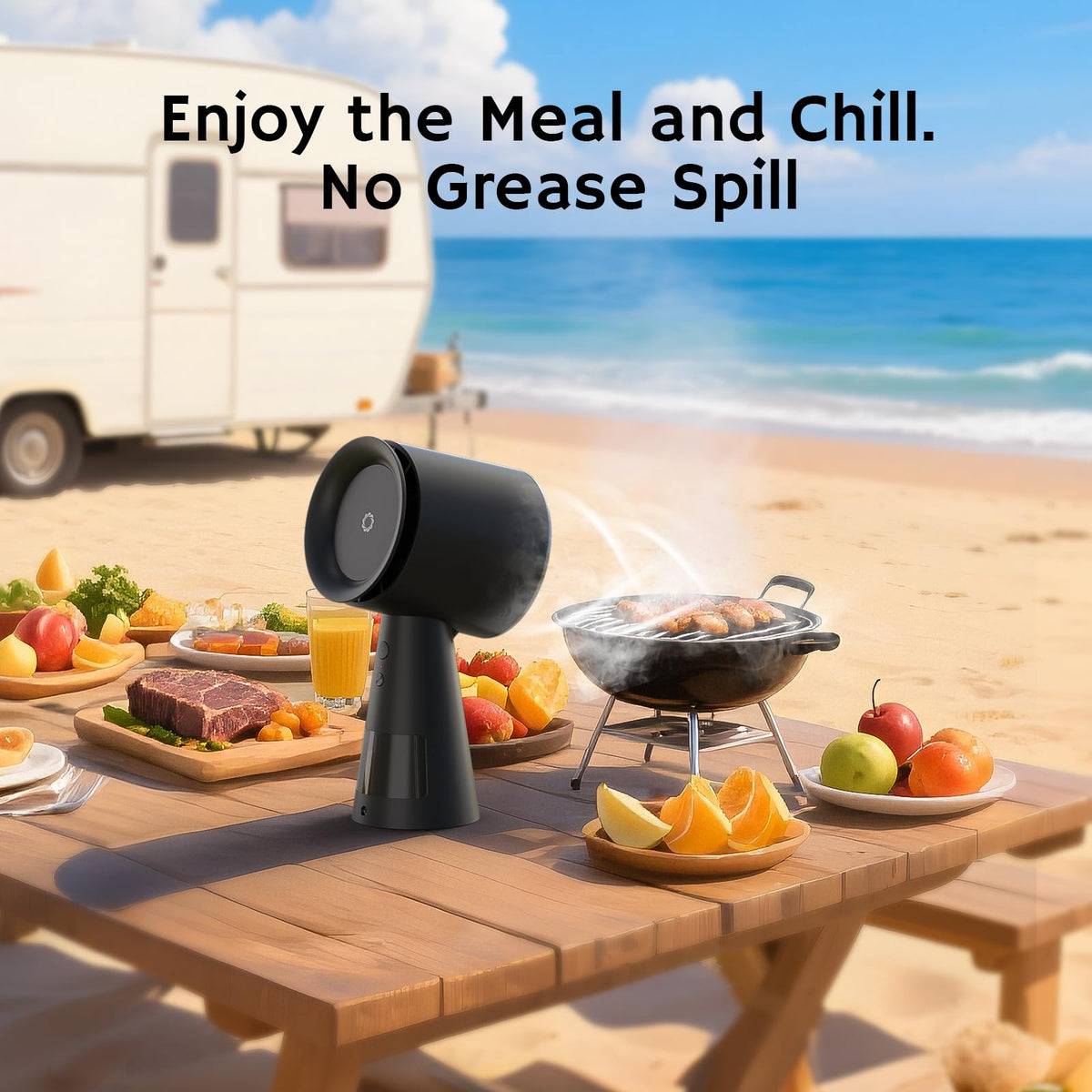 AIRTHEREAL Portable Range Hood with Rechargeable Battery, 3-Speed Suction