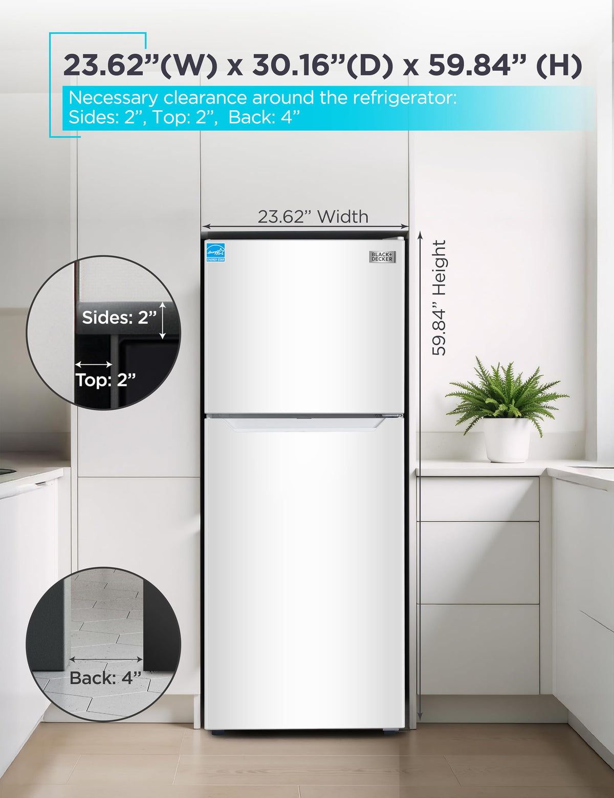 BLACK+DECKER 18.1 Cu. Ft. Top Mount Refrigerator with Ice Maker, BR1810HIMB